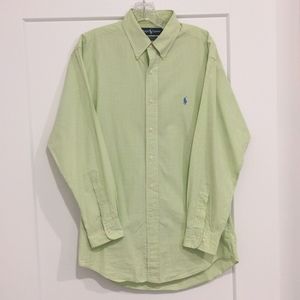 👔👔Ralph Lauren+1👔 Gingham Green, White, and Blue 15 1/2